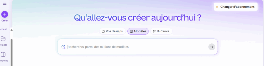 Canva : l'outil indispensable pour créer vos visuels - capture d'écran de la page d'accueil de canva