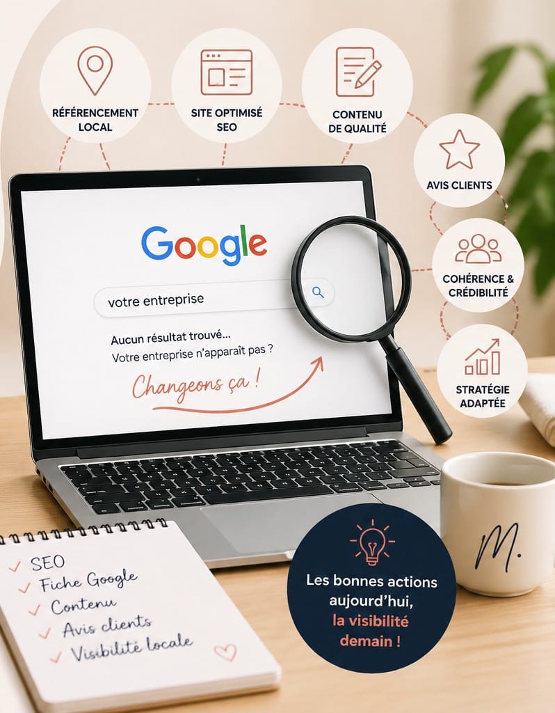 Conseils en visibilité Google pour entrepreneurs à Périgueux par Marine Angly.
